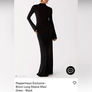 Peppermayo Exclusive Long Sleeve Black Dress